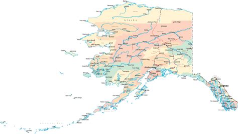 Large detailed road and administrative map of Alaska. Alaska large ...