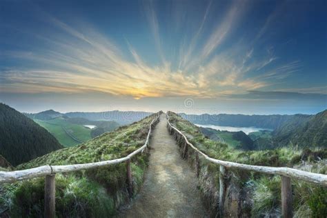 Mountain Landscape Ponta Delgada Island, Azores, Portugal Stock Image ...