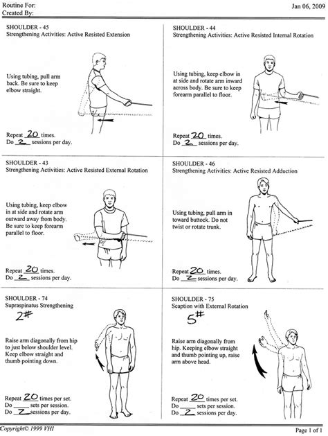 rotator cuff strengthening exercises - rehab handout Frozen Shoulder ...