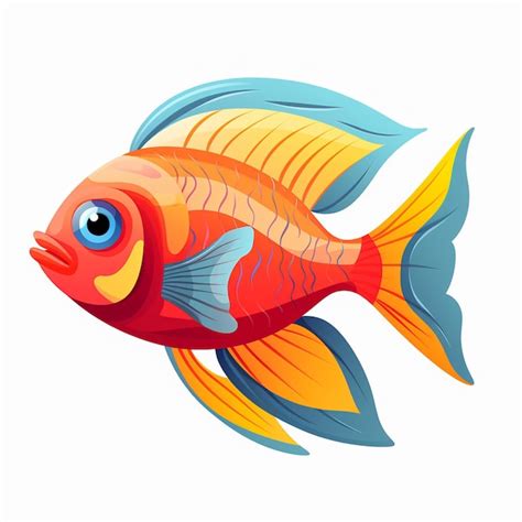 Premium AI Image | Vibrant colors of a colorful fish drawing