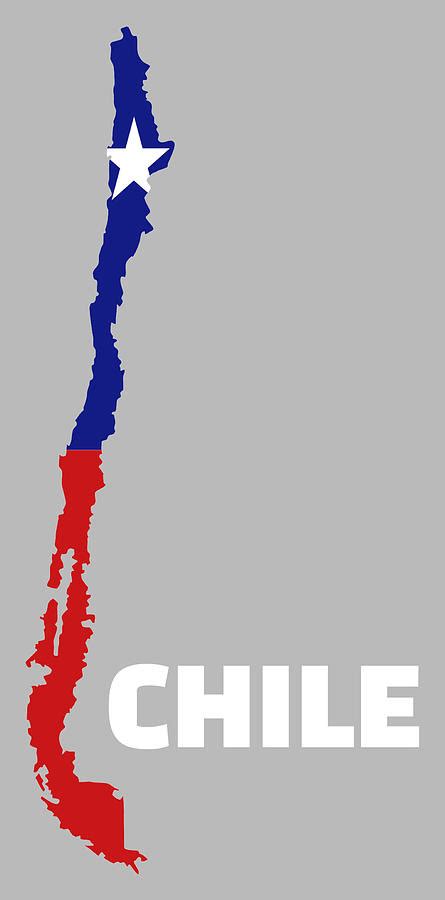 Chile map flag Digital Art by By Designzz | Pixels