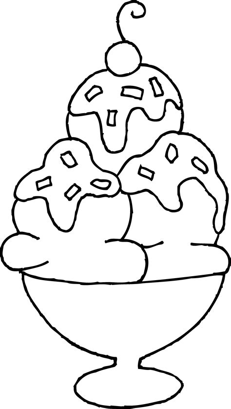 Ice Cream Sundae Coloring Page for Kids