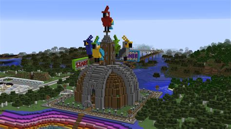 The Parrot House: Redstone Parrot Waterfall Minecraft Map