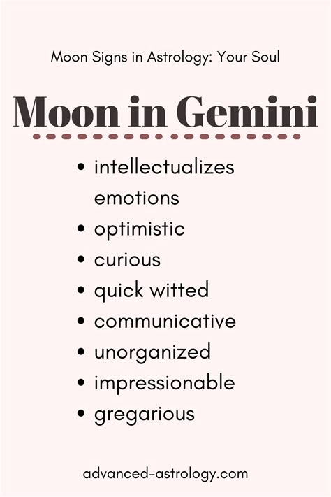 Moon in Gemini Traits, Stengths, Weaknesses, Needs in Astrology