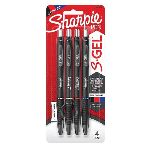 Sharpie Retractable 0.7mm Gel Pen Business Assorted 4 Pack Assorted ...