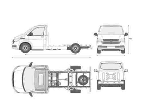 Volkswagen Transporter T6.1 Chassis Single Cab '2020 - 2D drawing ...