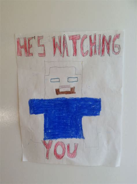 Minecraft Herobrine poster. | Minecraft posters, Minecraft, Paper ...