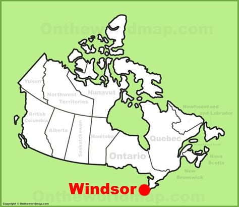 Windsor location on the Canada Map - Ontheworldmap.com