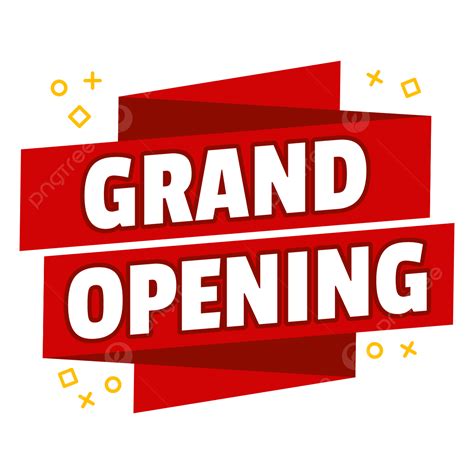 Grand Openings Clipart Vector, Red Banner Vector With Grand Opening ...