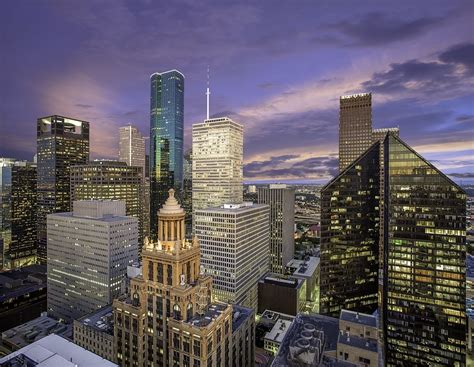 Houston Skyline Sunrise - West Side Downtown | Houston skyline, Skyline ...