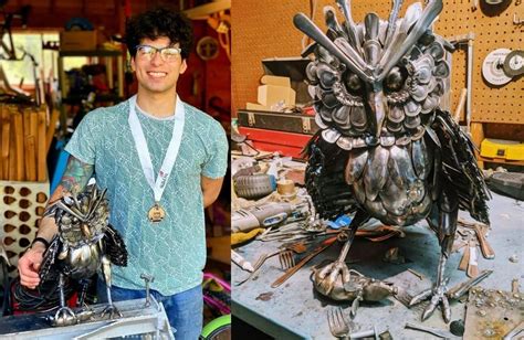 Chicago metal artist fortifies welding frequently by drawing daily