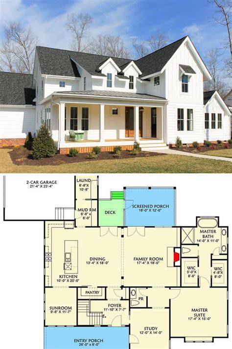 4-Bedroom Two-Story Farmhouse with Open Floor Plan (Floor Plan ...