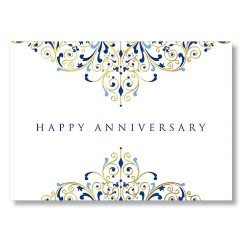 Anniversary Flourish | Gold Foil Work Anniversary Card