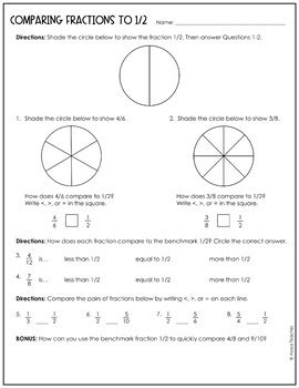 Benchmark Fractions Poster and Worksheets by Alyssa Teaches | TpT