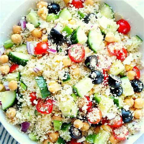 Mediterranean Couscous Salad Recipe - Crunchy Creamy Sweet