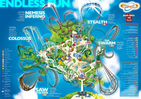 Thorpe Park MAp | Thorpe park, Map, Map design