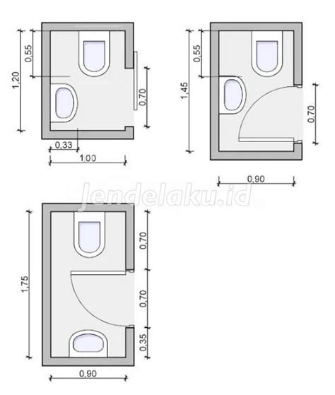 50+ Denah Ukuran Kamar Mandi Ideal, Ukuran Minimal Toilet Minimalis