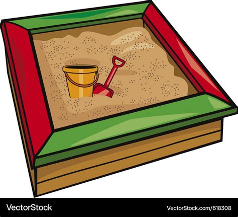 Sandbox with toys cartoon Royalty Free Vector Image