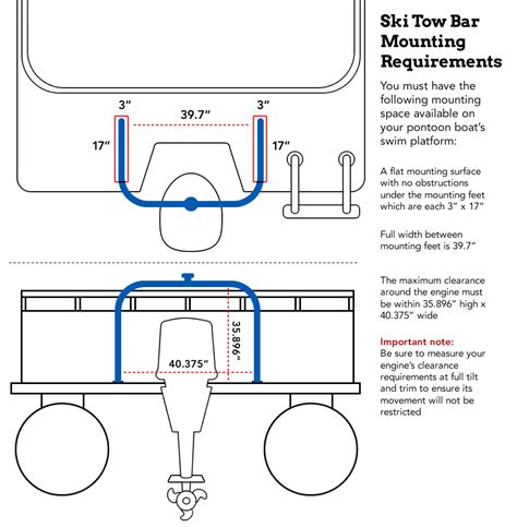 Universal Ski Tow Bar Pylon for Pontoon Boats