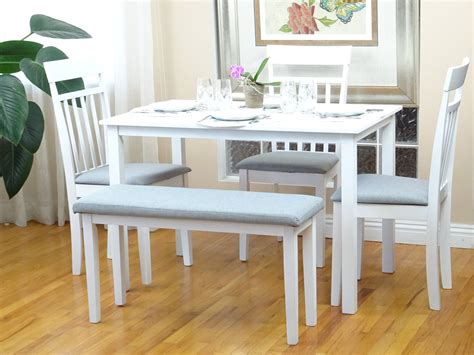 5 Pc Dining Kitchen Set of Rectangular Table and 3 Chairs Warm 1 ...