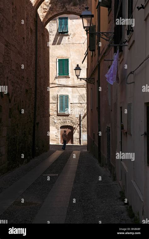 Old Town, Alghero, Sardinia Stock Photo - Alamy