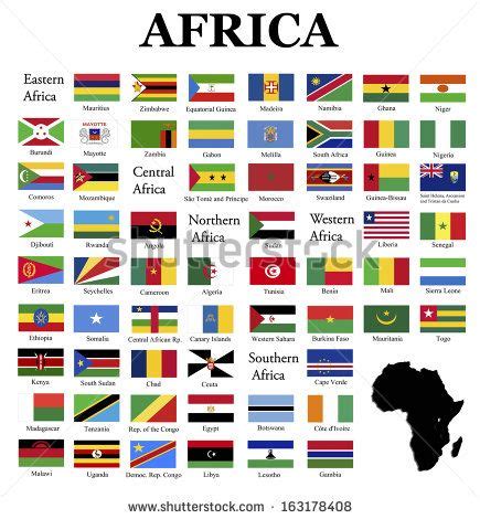 Flags of Africa- complete set of flags in original colors over white ...