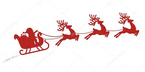 Santa sleigh reindeer red silhouette Stock Vector by ©Graphicgum 84750640