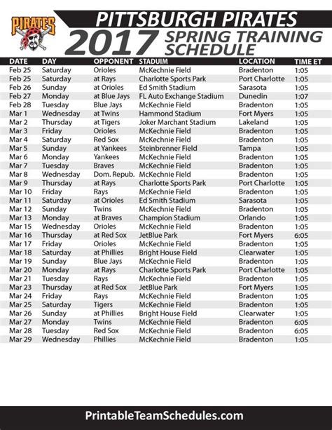 Pittsburgh Pirates Spring Training Schedule 2024 - Chargers Schedule 2024