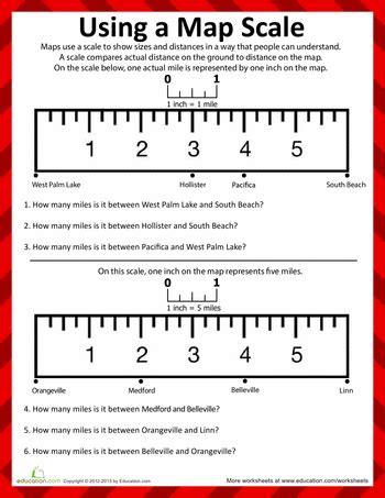 Map Scale | Worksheet | Education.com | Teaching geography, Social ...