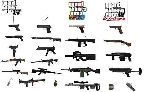 GTA IV, TLAD, and TBOGT weapons. : r/GTAIV