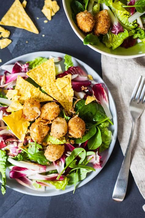 Fried Mozzarella Salad - Vibrant plate