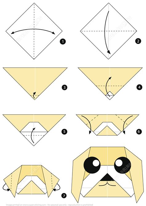 Origami Instructions of a Maltese Dog Face | Free Printable Papercraft ...