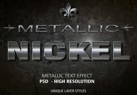 Nickel Metallic Text Effect PSD Vol.3 - Free Photoshop Brushes at ...