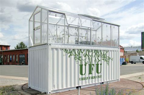 shipping container greenhouse urban farm unit by damien chivialle