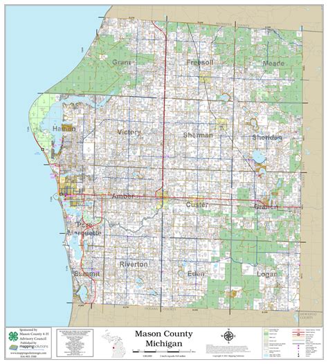 Mason County Michigan 2023 Wall Map | Mapping Solutions