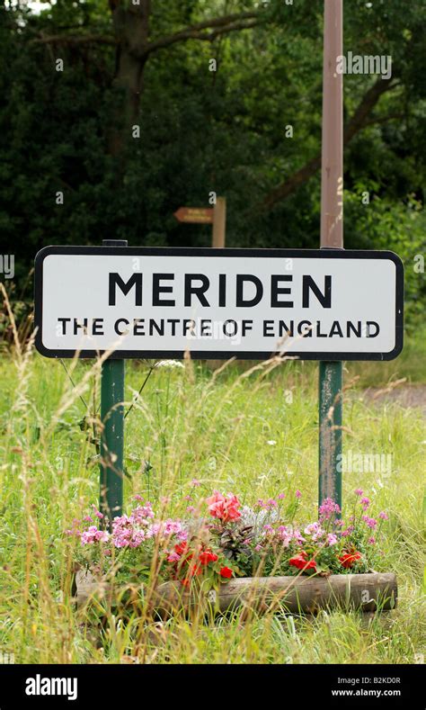 Meriden The Centre of England sign, West Midlands, England, UK Stock ...