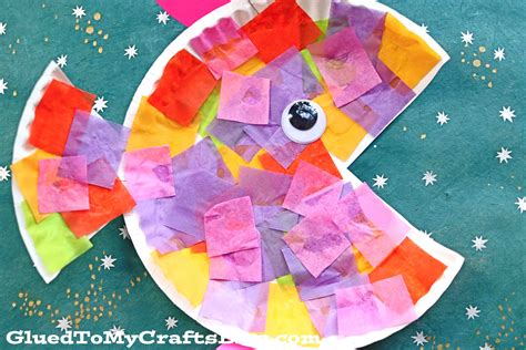 Paper Plate & Tissue Paper Tropical Fish - Kid Craft | Paper plate fish ...