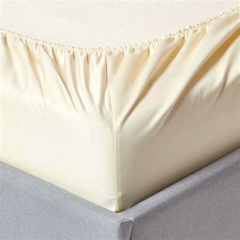 Cream Deep Fitted Sheet Egyptian Cotton 1000 TC Super King