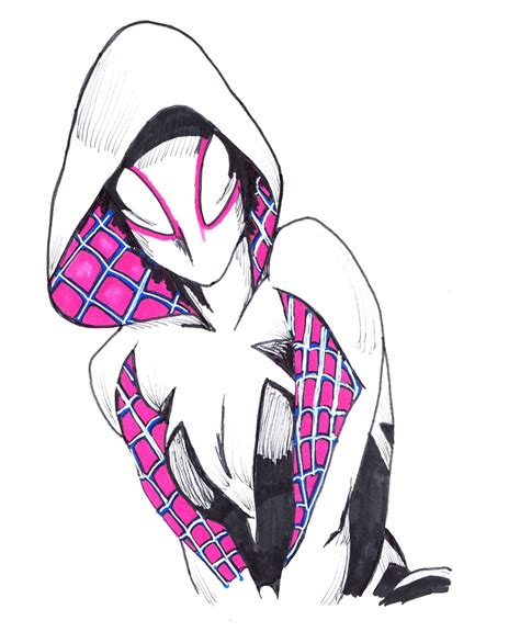 Spider-Gwen Drawing drawn with prismacolor art markers & pens ...