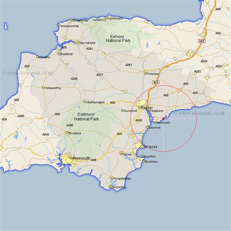 Budleigh Salterton Map - Street and Road Maps of Devon England UK