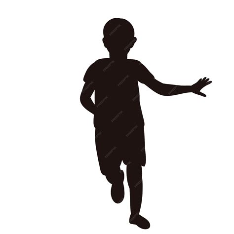 Premium Vector | Black silhouette boy running isolated vector