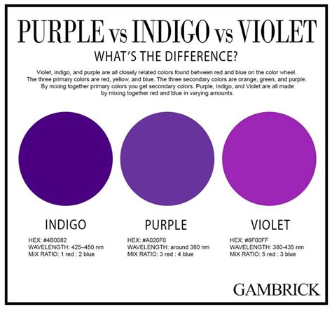 Violet Vs Indigo Vs Purple