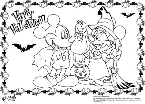 Minnie and Mickey Mouse Coloring Pages for Halloween | Team colors