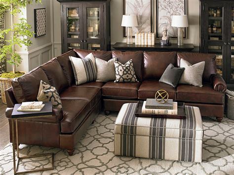 Montague Leather Sectional Living Room by Bassett Furniture ...