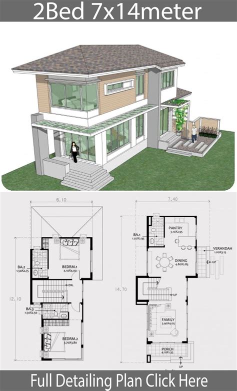 modern 2 story house design with floor plan - Eustolia Gaskins