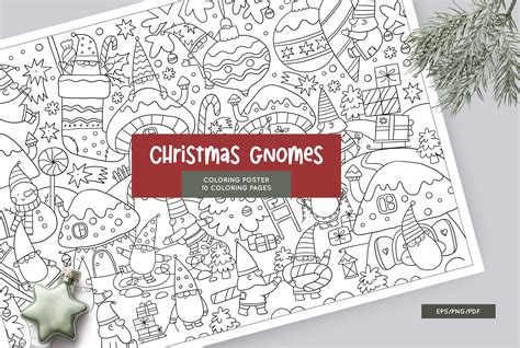 Christmas Gnomes Coloring pages | Creative Market