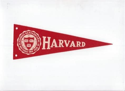 Vintage College Pennant HARVARD Red & White by TheOldTimeJunkShop