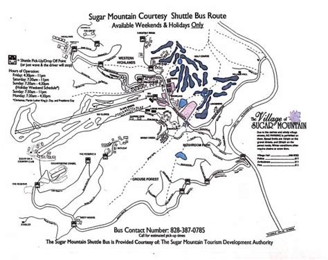 Village and Shuttle Pickup Map | Sugar Mountain Lodging