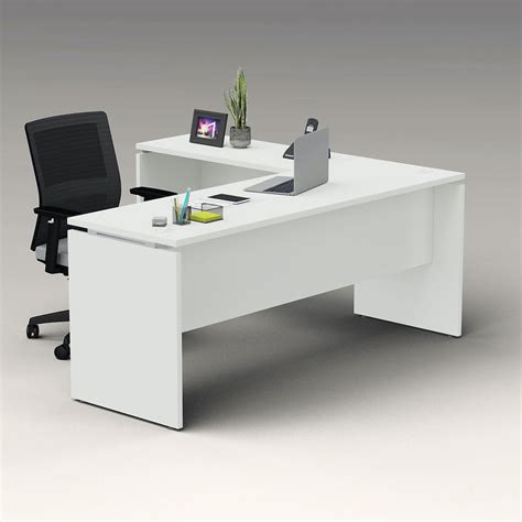 L-Shaped Home / Office Desk - WHITE | Al Nabooda Interiors