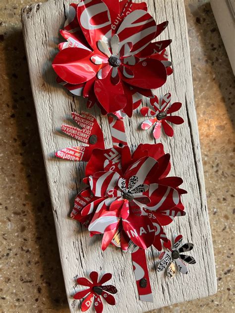 Coca-cola Soda Can Art Metal Floral Signs on Wood Boards - Etsy